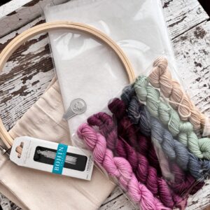 Knitting the now embroidery box