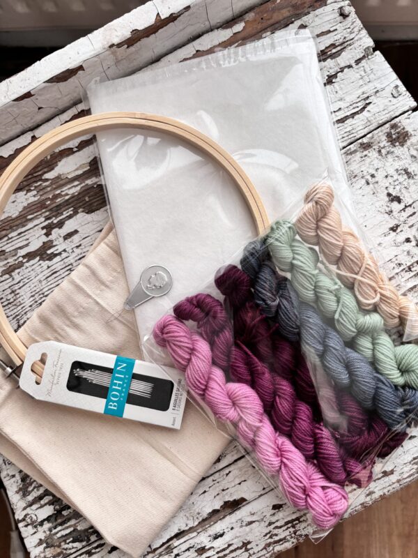 Knitting the now embroidery box